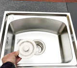 Chậu rửa bát inox đơn 1 hố Sơn Hà cao cấp  S50D1.3 - 500 x 420 x 220 (mm)