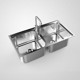 CHẬU RỬA BÁT INOX 2 HỘC SƠN HÀ CAO CẤP S82D1.3