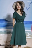 Đầm midi cổ V