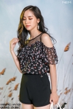 Áo sơ mi họa tiết hoa nhí