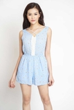 JS110 Lụa phối ren trước dây cổ
