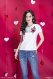 Áo T-Shirt xanh hoa 3D
