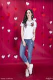Áo T-Shirt xanh hoa 3D