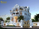 Mẫu biệt thự kiểu lâu đài 3 tầng cổ điển 250m2