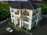 Bản vẽ biệt thự tân cổ điển 3 tầng