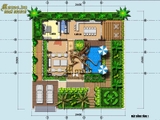 Mặt bằng mẫu nhà biệt thự 3 tầng mái bằng
