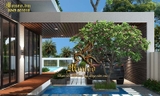 Mẫu thiết kế biệt thự 2 tầng hiện đại 200m2 có bể bơi sang trọng