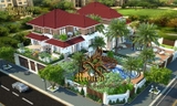 Mẫu thiết kế nhà biệt thự 3 tầng 180m2 mái ngói đẹp ở Hưng Yên