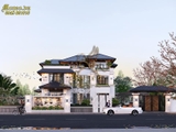 Chiêm ngưỡng mẫu thiết kế nhà biệt thự 3 tầng 250m2 hiện đại mái nhật