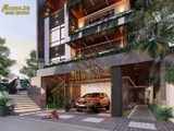 Ấn tượng mẫu biệt thự 3 tầng có tầng hầm nổi siêu hiện đại 200m2