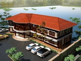 mẫu thiết kế nhà hàng 2 tầng