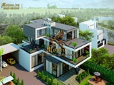 Mẫu thiết kế biệt thự 3 tầng đẹp hiện đại 200m2