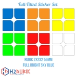 Rubik 2x2 Full Fitted Sticker Set 55mm - Giấy dán rubik tràn viền