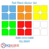 Rubik 2x2 Full Fitted Sticker Set 55mm - Giấy dán rubik tràn viền