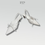 DENIM BOW SANDAL BOUTIQUE WHITE - GIÀY SANDAL NỮ ĐÍNH NƠ DENIM