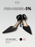 GIÀY CAO GÓT MŨI NHỌN LỤA SATIN LISA ĐEN