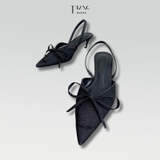 DENIM BOW SANDAL BOUTIQUE BLACK - GIÀY SANDAL NỮ ĐÍNH NƠ DENIM ĐEN