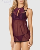 LASENZA LINGERIE LACE HALTER BABYDOLL