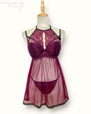 LASENZA LINGERIE LACE HALTER BABYDOLL