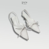 DENIM BOW SANDAL BOUTIQUE WHITE - GIÀY SANDAL NỮ ĐÍNH NƠ DENIM