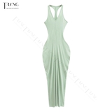 ĐẦM BODYCON DÁNG DÀI NHẤN EO LISA MÀU XANH MINT