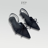 DENIM BOW SANDAL BOUTIQUE BLACK - GIÀY SANDAL NỮ ĐÍNH NƠ DENIM ĐEN