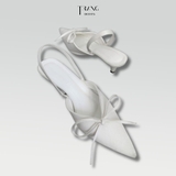 DENIM BOW SANDAL BOUTIQUE WHITE - GIÀY SANDAL NỮ ĐÍNH NƠ DENIM