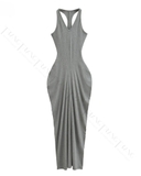 ĐẦM BODYCON DÁNG DÀI NHẤN EO LISA MÀU XÁM