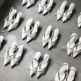 DENIM BOW SANDAL BOUTIQUE WHITE - GIÀY SANDAL NỮ ĐÍNH NƠ DENIM