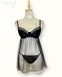 LASENZA UNLINED LIGHTLY LINED BABYDOLL WITH TULLE