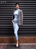 Sky blue body dress - Đầm ôm dáng dài không tay