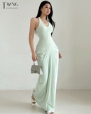 ĐẦM BODYCON DÁNG DÀI NHẤN EO LISA MÀU GHI