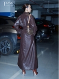 LEATHER BROWN MANTO -GLAM ÁO MANTO DA THỜI TRANG GLAM