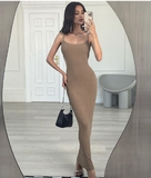 ĐẦM HAI DÂY DÁNG DÀI ÔM BODY THUN GÂN