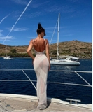 ĐẦM ÔM DÁNG DÀI HAI DÂY HỞ LƯNG LƯỚI