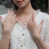 Dây chuyền bạc Việt Nam bông tuyết đá dài