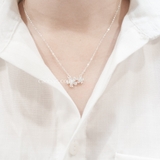 Dây chuyền bạc Việt Nam hai hoa