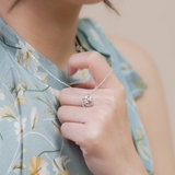 Dây chuyền bạc Việt Nam hoa hồng