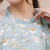 Dây chuyền bạc Việt Nam lá đá cong