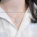 Dây chuyền bạc Việt Nam ổ đá viền đá rỗng