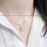 Dây chuyền bạc Việt Nam ổ đá vuông viền đá