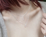 Dây chuyền bạc Việt Nam sợi đá sợi thanh dọc nhỏ