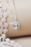 Dây chuyền bạc Việt Nam tim đá viền đá