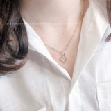 Dây chuyền bạc Việt Nam tim rỗng đá