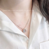 Dây chuyền bạc Việt Nam trăng ôm ổ đá