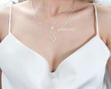 Dây chuyền bạc Việt Nam trăng sao lấp lánh