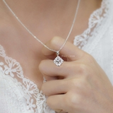 Dây chuyền bạc Việt Nam vuông họa tiết