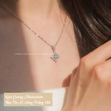 Dây chuyền bạc Việt Nam xi vàng trắng đính kim cương Moissanite 4,5 li Diana