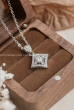 Dây chuyền bạc Việt Nam xi vàng trắng đính kim cương Moissanite 4,5 li Diana