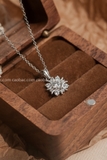 Dây chuyền bạc Việt Nam xi vàng trắng đính kim cương Moissanite 5 li Vintage
